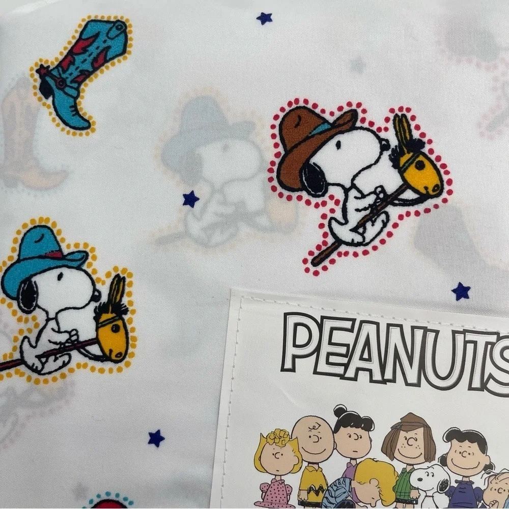 Peanuts Snoopy Twin Size Ride ‘Em Cowboy Sheet Set 3 piece white NWT